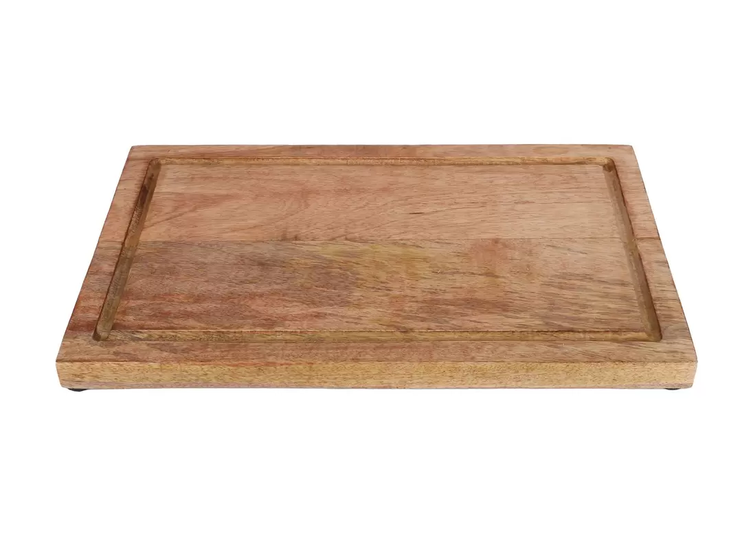 Schneidbrett mit Saftrinne aus Mangoholz 40x25x2,5cm Natur für 9,99€ in Thomas Philipps