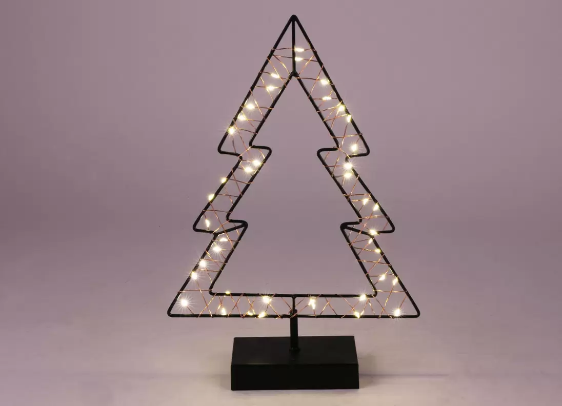 Kleine Metall-Tanne 35,5cm 40 LEDs Warmweiß für 5,99€ in Thomas Philipps