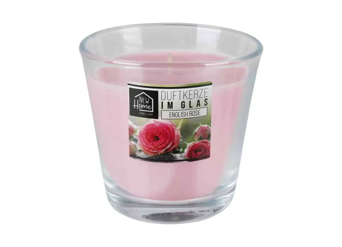 Duftkerze im Glas 7,5x7,5cm 25 Stunden Brenndauer English Rose für 1,49€ in Thomas Philipps