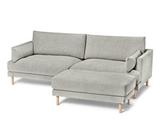 3-Sitzer-Sofa mit Hocker, hellgrau für 1399€ in Tchibo