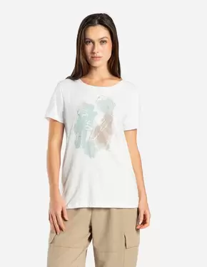 T-Shirt - Glitzerprint - weiß für 5,99€ in Takko Fashion