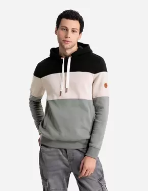 Hoodie - Color-Blocking - dunkelgrün für 25,99€ in Takko Fashion