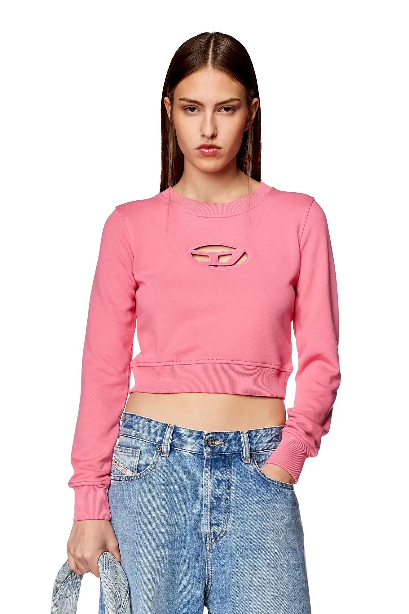 Kurzes Sweatshirt mit Cutout-Logo für 97€ in Diesel