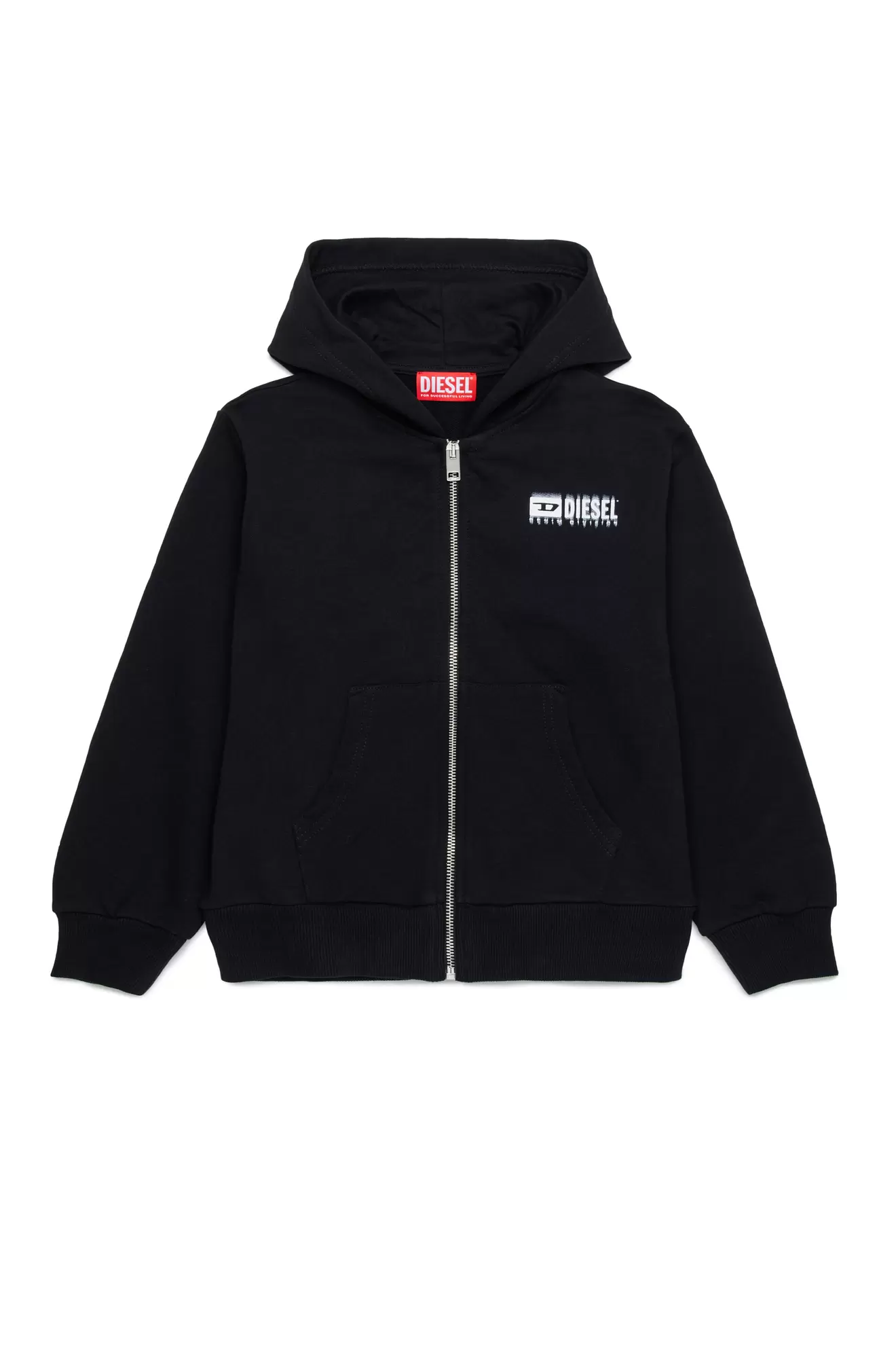 Reißverschluss-Hoodie mit verschmiertem Logo für 110€ in Diesel