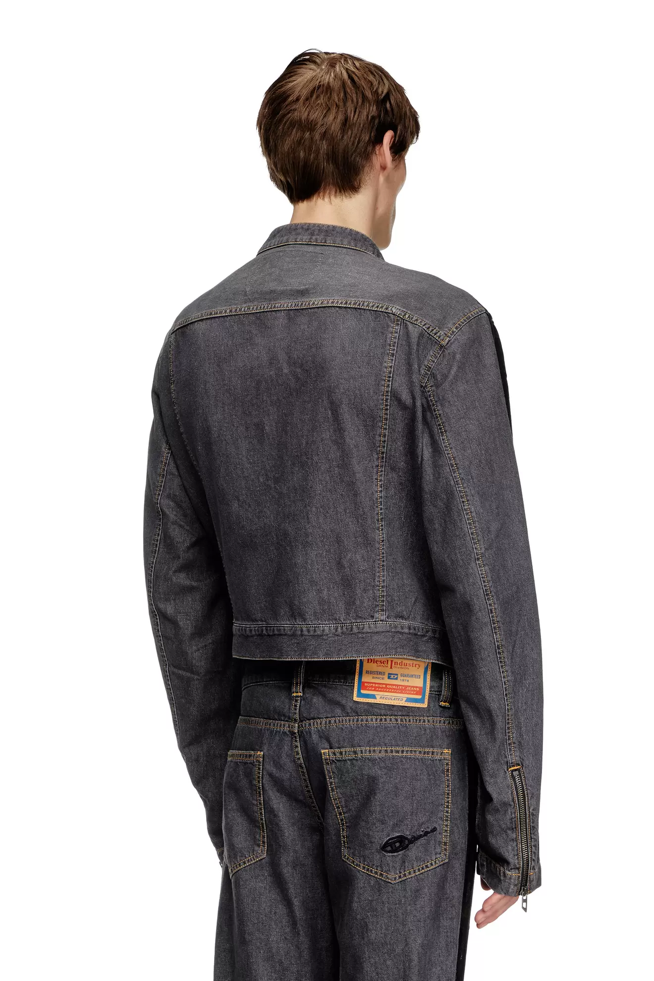 Motorradjacke aus Denim mit beschichteter Vorderseite für 795€ in Diesel