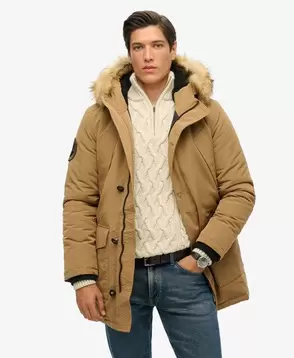 Everest Parka mit Kunstfellkapuze für 199,99€ in Superdry