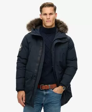 Everest Parka mit Kunstfellbesatz für 199,99€ in Superdry