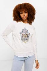 Sweatshirt Materialmix „Always“ für 19,99€ in Springfield