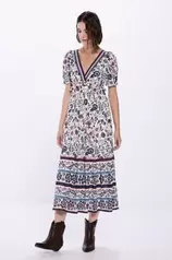 Midi-Kleid Print Blumen Bordüren für 19,99€ in Springfield