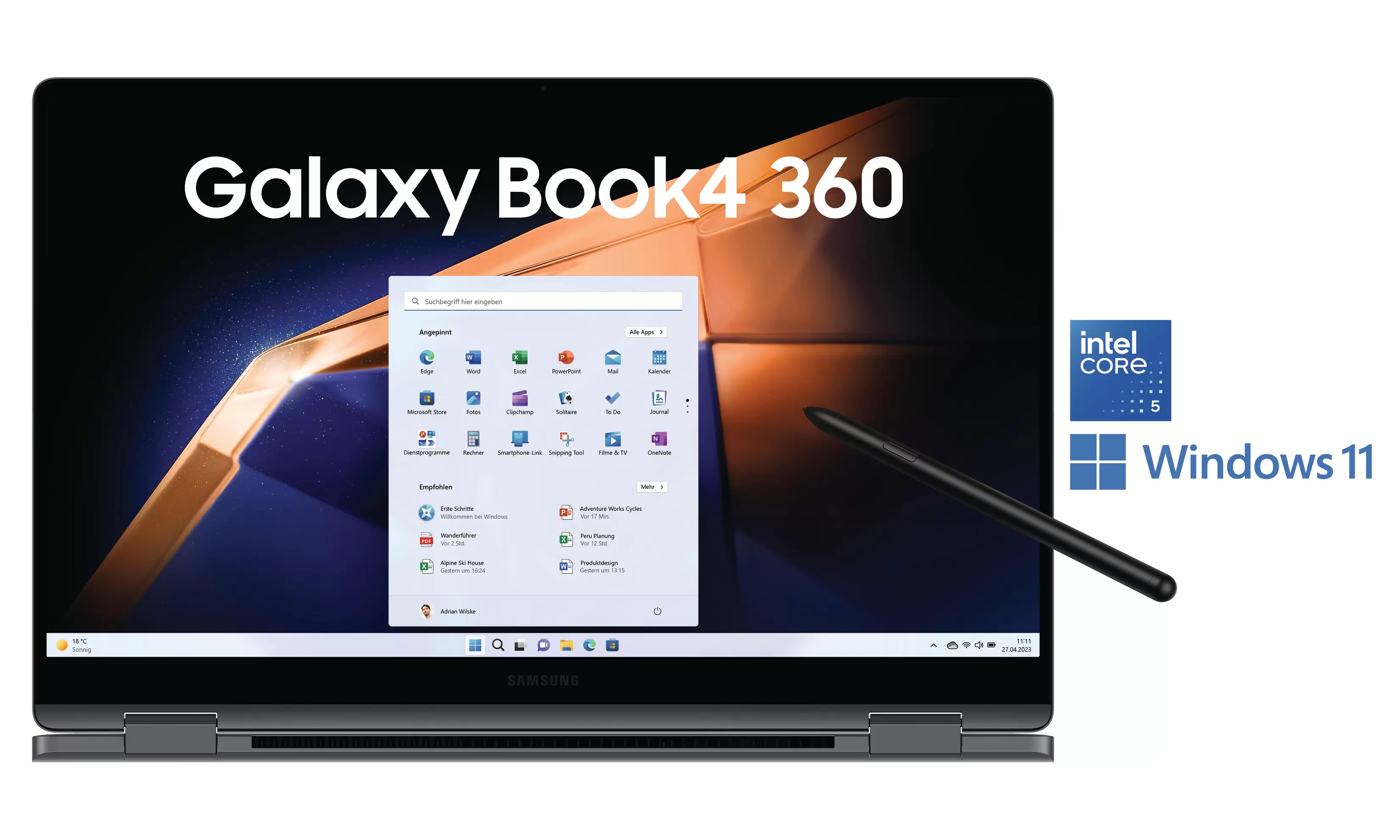 SAMSUNG Galaxy Book4 360, Notebook, mit 15,6 Zoll Display Touchscreen, Intel® Evo™ Plattform, Intel® Core™ 5 120U  Prozessor, 8 GB RAM, 256 GB SSD, Intel® Core™ Onboard Graphics, Gray, Windows 11 H... für 999€ in Saturn