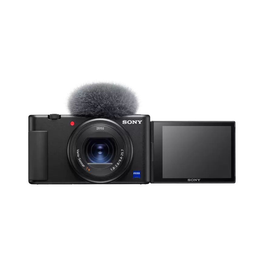 SONY ZV-1 Vlogging Kamera, seitlich klappbares Selfie-Display, 4K Digitalkamera Schwarz, 2.7x opt. Zoom, Xtra Fine Selfie-Touchdisplay, WLAN für 579€ in Saturn