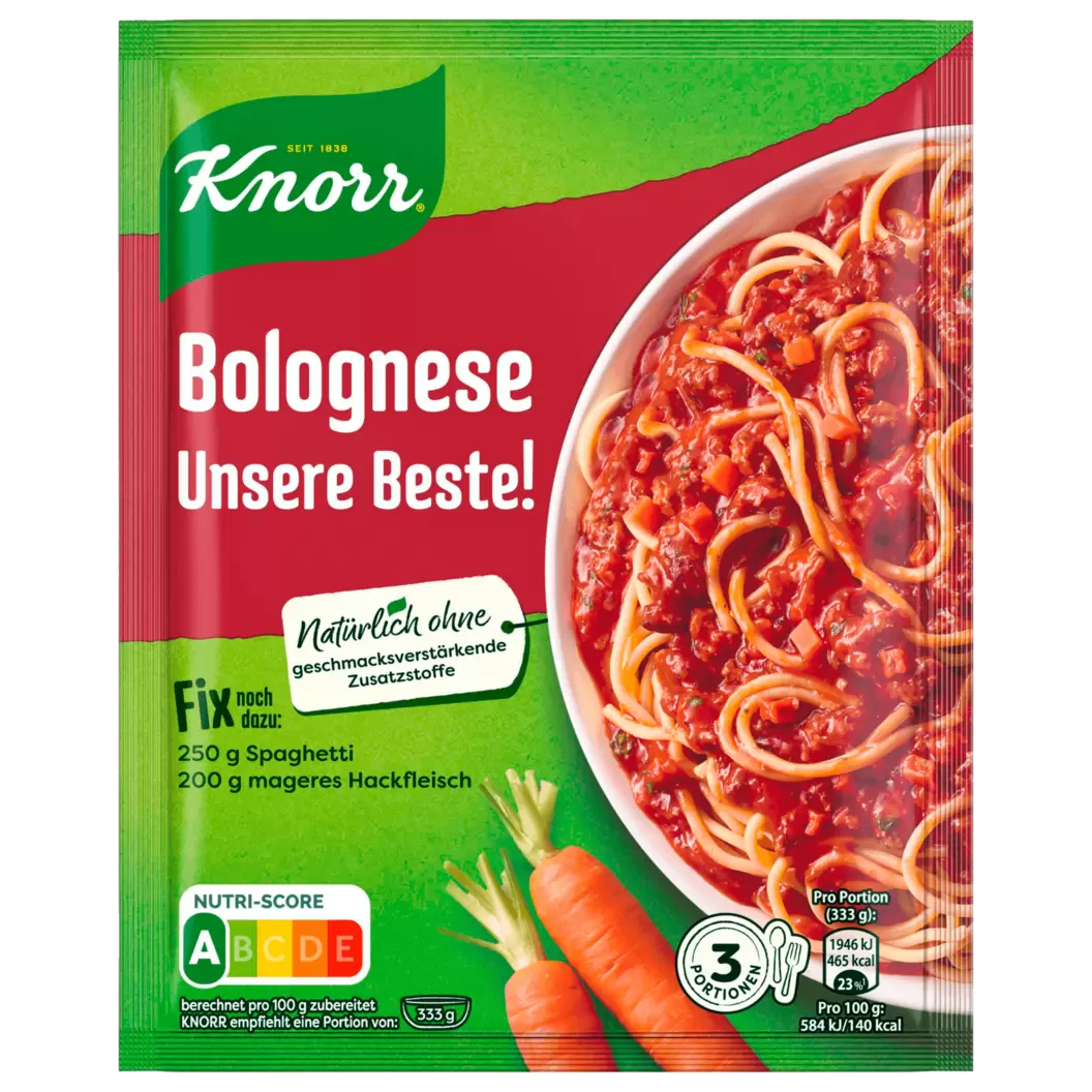 Knorr Fix Bolognese Unsere Beste! für 0,39€ in REWE