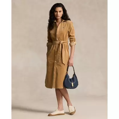 Kordsamt-Hemdkleid mit Gürtel für 269€ in Ralph Lauren