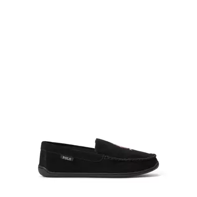 Wildleder-Slipper Brenan mit Polo Bear für 129€ in Ralph Lauren