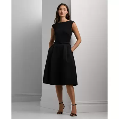 Faille-Jersey-Cocktailkleid mit Gürtel für 379€ in Ralph Lauren