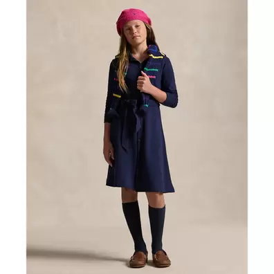 Stretchpiqué-Polokleid mit Gürtel für 129€ in Ralph Lauren