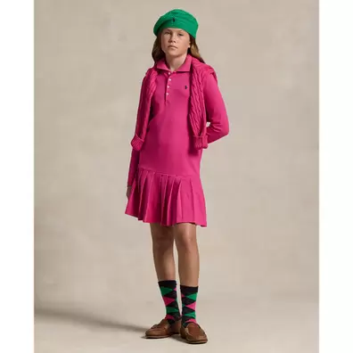 Polo-Faltenkleid aus Stretchpiqué für 139€ in Ralph Lauren