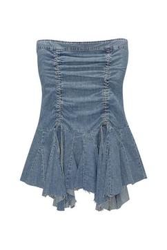 Kurzes Jeanskleid mit Volants für 35,99€ in Pull & Bear