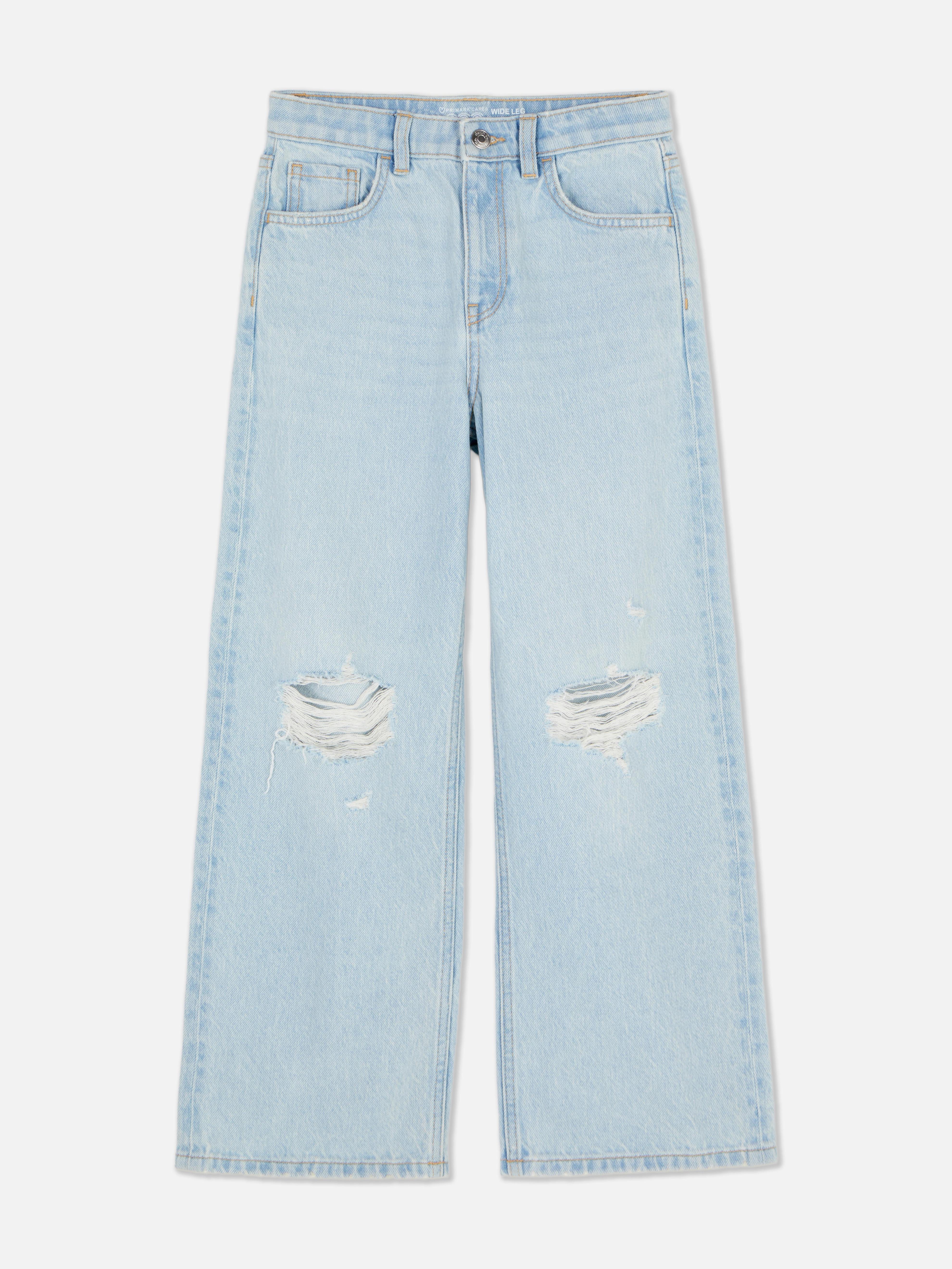 Zerrissene Denim-Jeans mit weitem Bein für 16€ in Primark