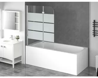 Form&style Badewannenaufsatz 2-teilig CABIA 1120 x 1400 mm Glasdekor Querstreifen Profilfarbe chrom für 129€ in Hornbach