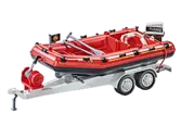 9845 - Feuerwehr-Schlauchboot mit Anhänger für 24,99€ in Playmobil