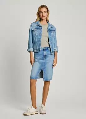 REGULAR FIT DENIM MIDI SKIRT für 55,93€ in Pepe Jeans