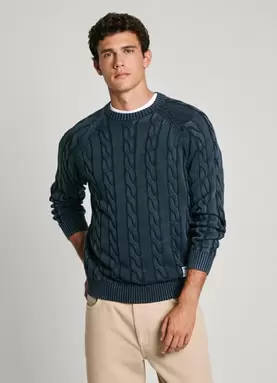 REGULAR FIT BRAIDED KNIT JUMPER für 53,94€ in Pepe Jeans