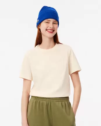 T-Shirt aus Baumwoll-Jersey mit Branding für 80€ in Lacoste