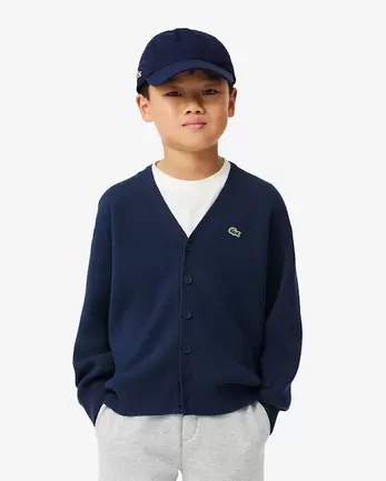 Cardigan aus Baumwolle und Wolle mit V-Ausschnitt für 120€ in Lacoste