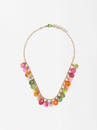 Multicolored Shell Necklace With Crystals für 12,99€ in Parfois