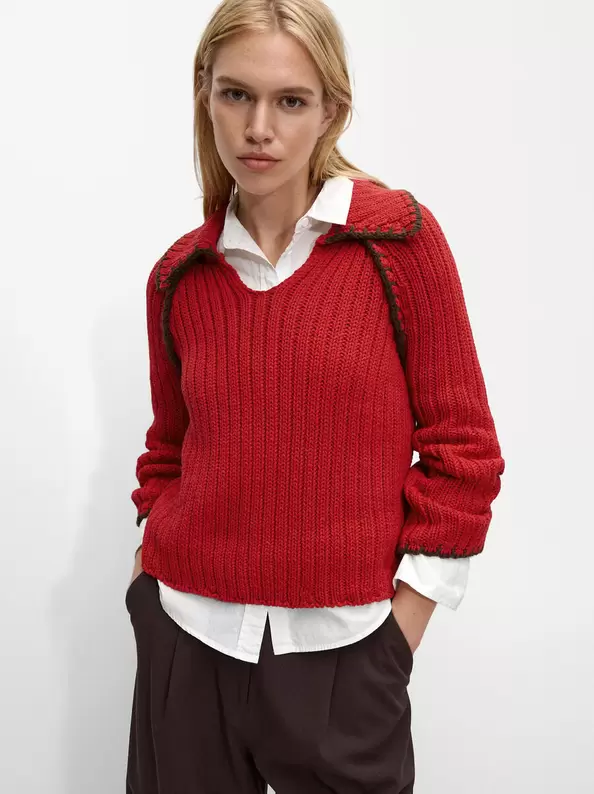 Knit Sweater With Topstitching für 39,99€ in Parfois