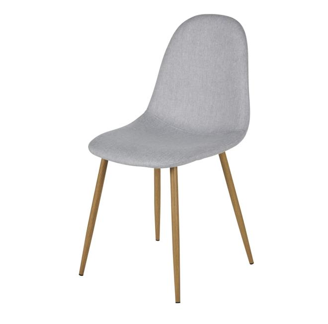 Chaise en tissu recyclé gris clair et pieds en métal imitation chêne für 45,99€ in Maisons du Monde