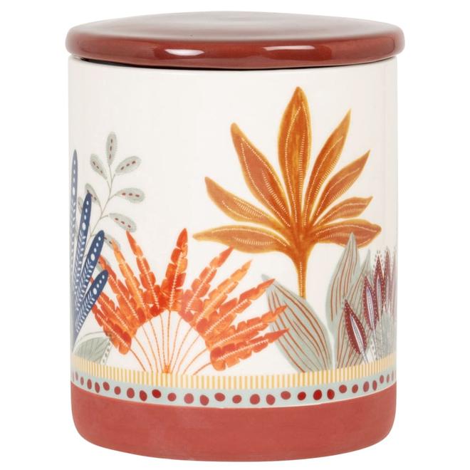 Pot en grès rouge motif floral multicolore H15 für 16,99€ in Maisons du Monde