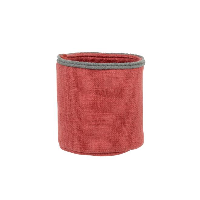 Panier de rangement en coton rouge et vert kaki für 12,99€ in Maisons du Monde