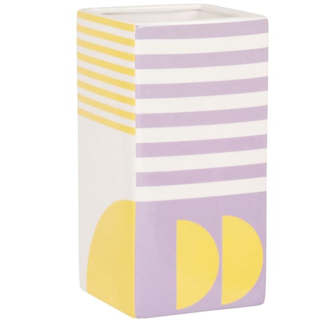 Vase en dolomite beige, jaune et parme H24 für 24,99€ in Maisons du Monde