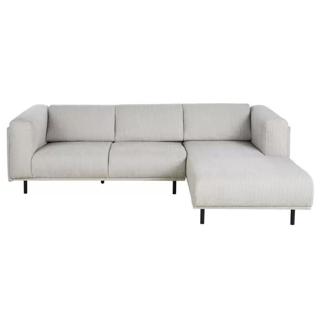 Canapé d'angle droit 3/4 places en velours côtelé gris clair für 1199€ in Maisons du Monde