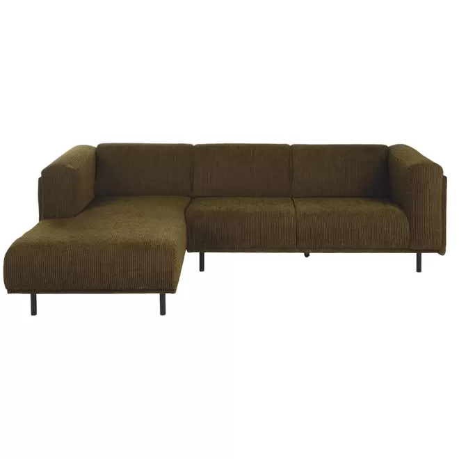 Canapé d'angle gauche 3/4 places en velours côtelé vert foncé für 1199€ in Maisons du Monde