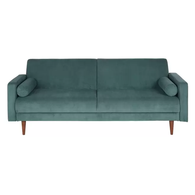 Canapé convertible 2/3 places en velours côtelé vert für 459€ in Maisons du Monde