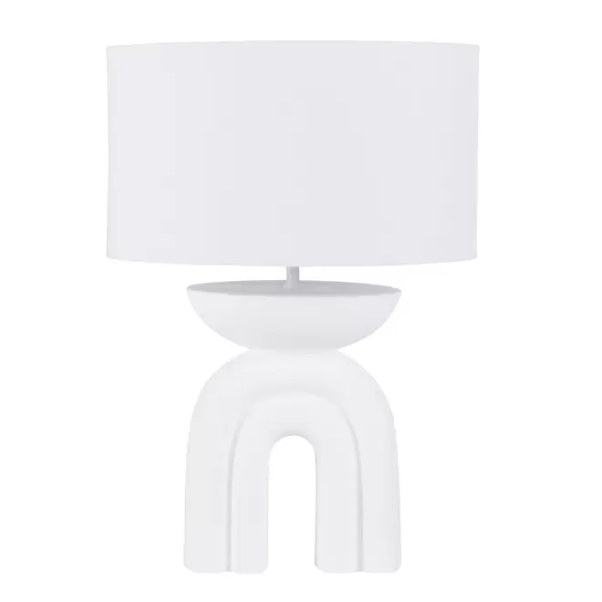 Lampe arche en céramique blanche et abat-jour blanc für 99,99€ in Maisons du Monde