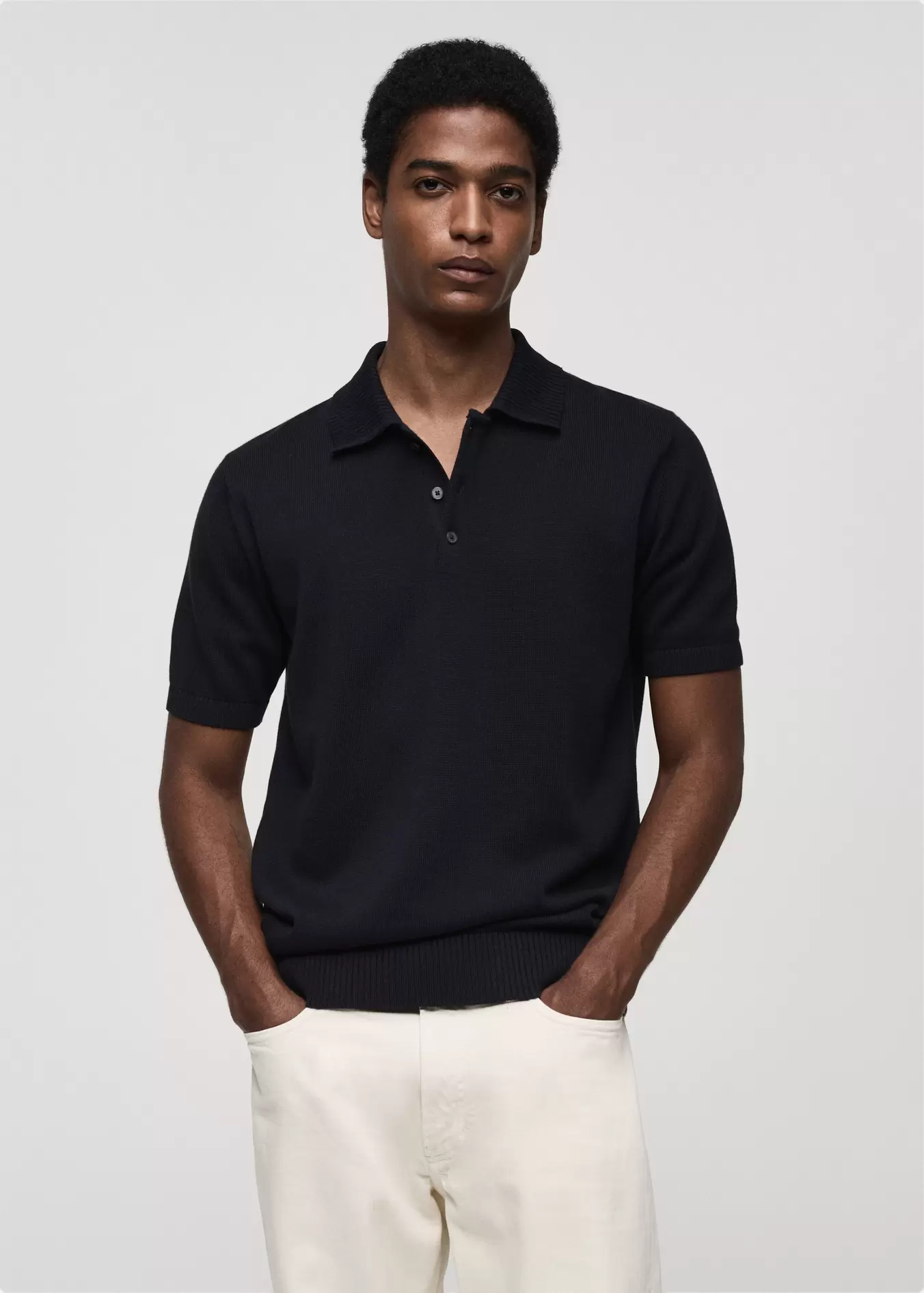 Feinstrick-Poloshirt aus Baumwolle für 39,99€ in Mango