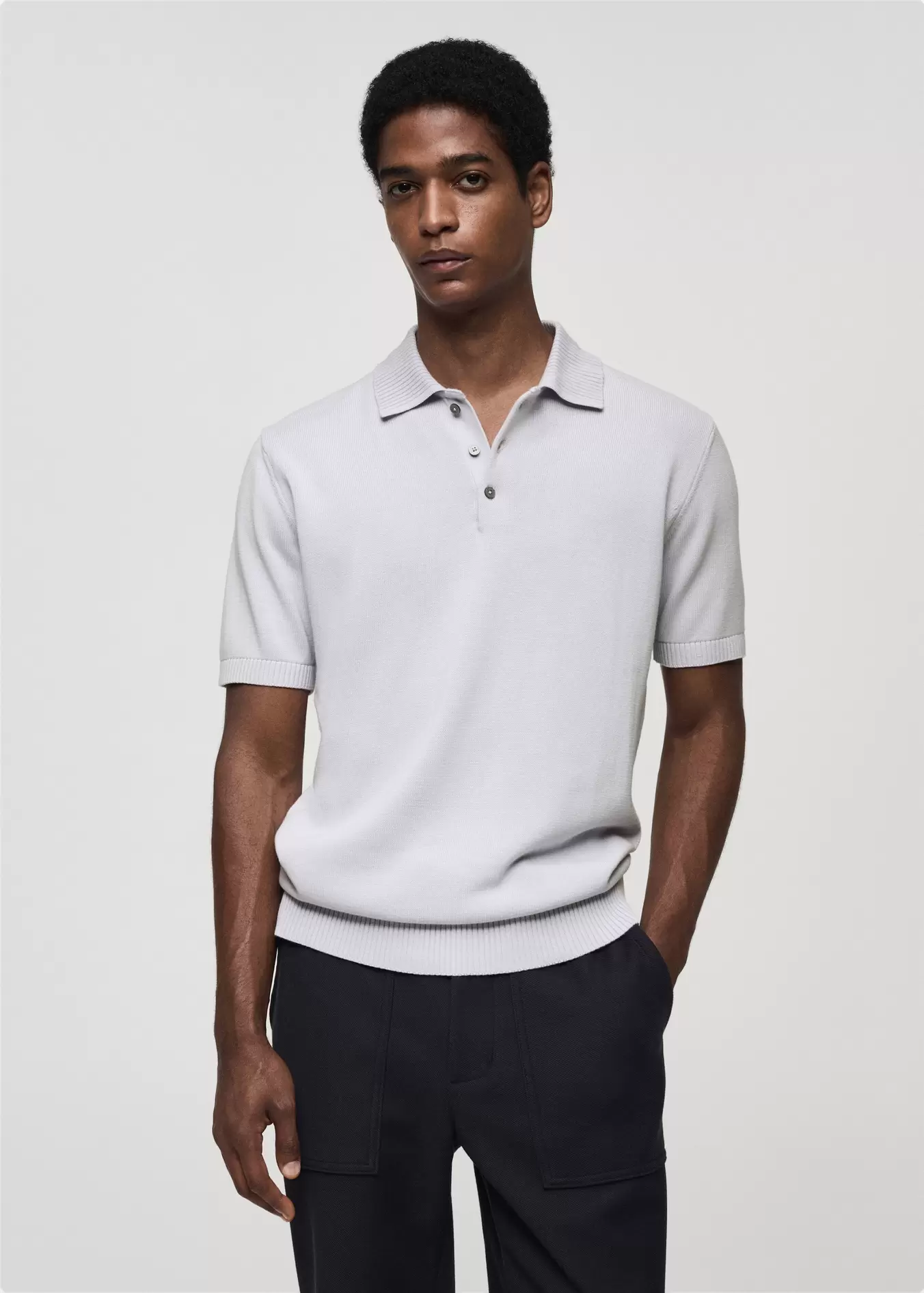 Feinstrick-Poloshirt aus Baumwolle für 39,99€ in Mango