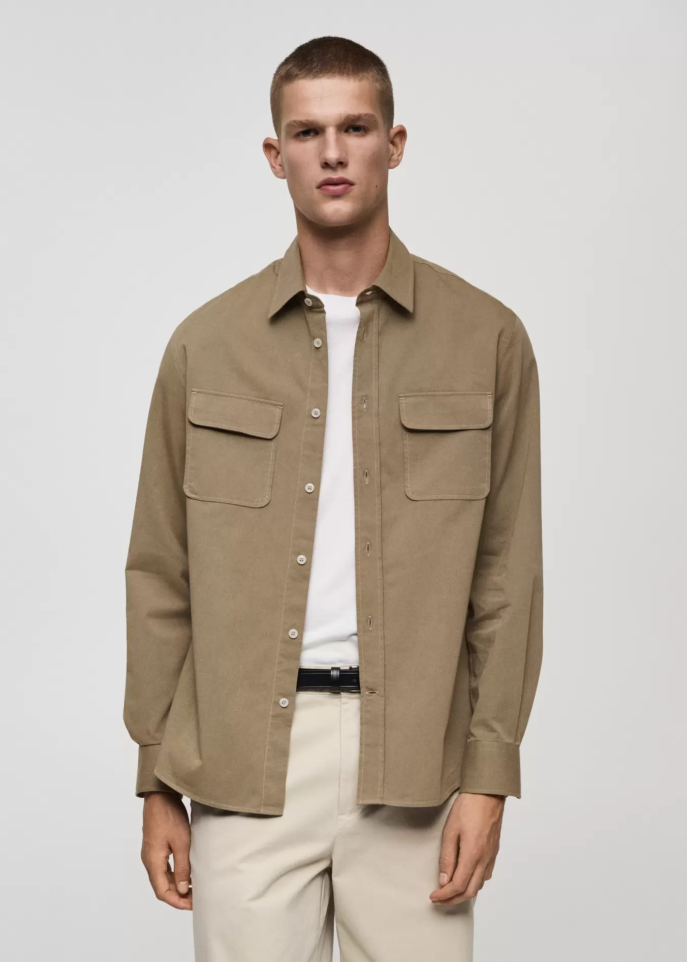 Overshirt aus Baumwoll-Twill mit Taschen für 49,99€ in Mango