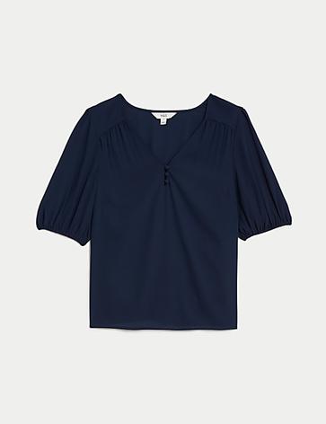 Bluse mit V-Ausschnitt für 32€ in Marks & Spencer