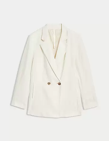 Bequemer Blazer aus Leinenmischgewebe für 115€ in Marks & Spencer