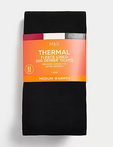 Blickdichte Thermo-Strumpfhose mit Fleecefutter, 200 den für 12€ in Marks & Spencer