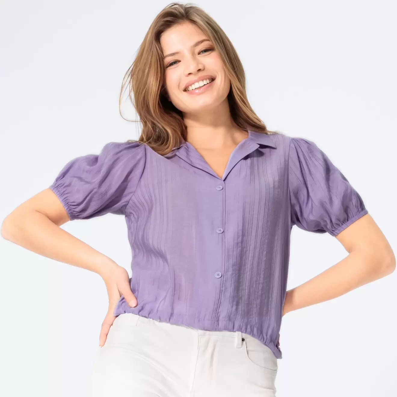 Damen-Bluse mit Puffärmeln für 5,99€ in NKD