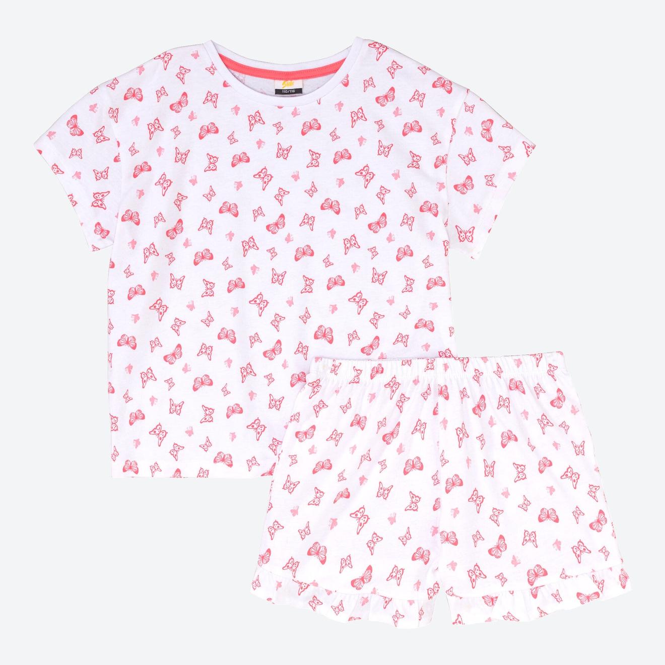 Kinder-Mädchen-Kurz-Schlafanzug aus reiner Baumwolle, 2-teilig für 4,99€ in NKD