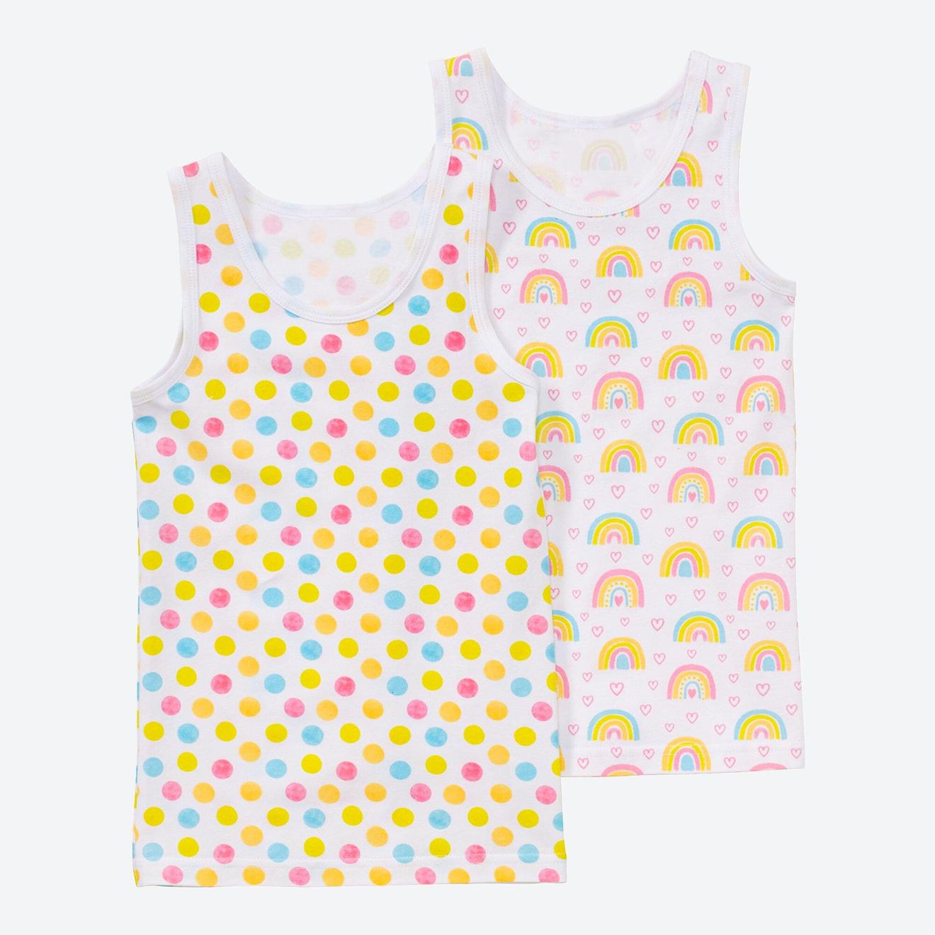 Mädchen-Unterhemd mit Regenbogen-Muster, 2er-Pack für 4,99€ in NKD