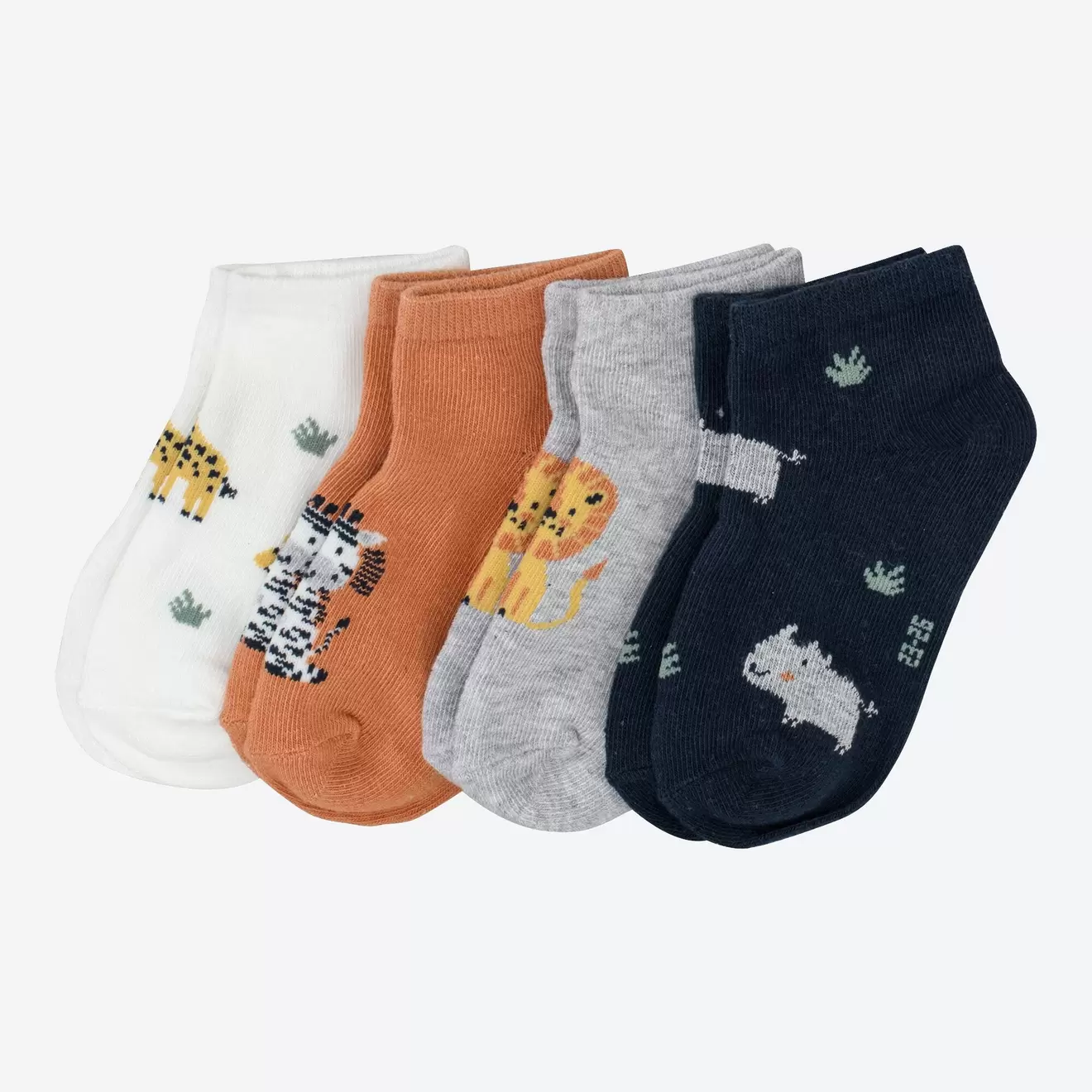 Baby-Sneaker-Socken mit Tier-Muster, 4er-Pack für 4,49€ in NKD