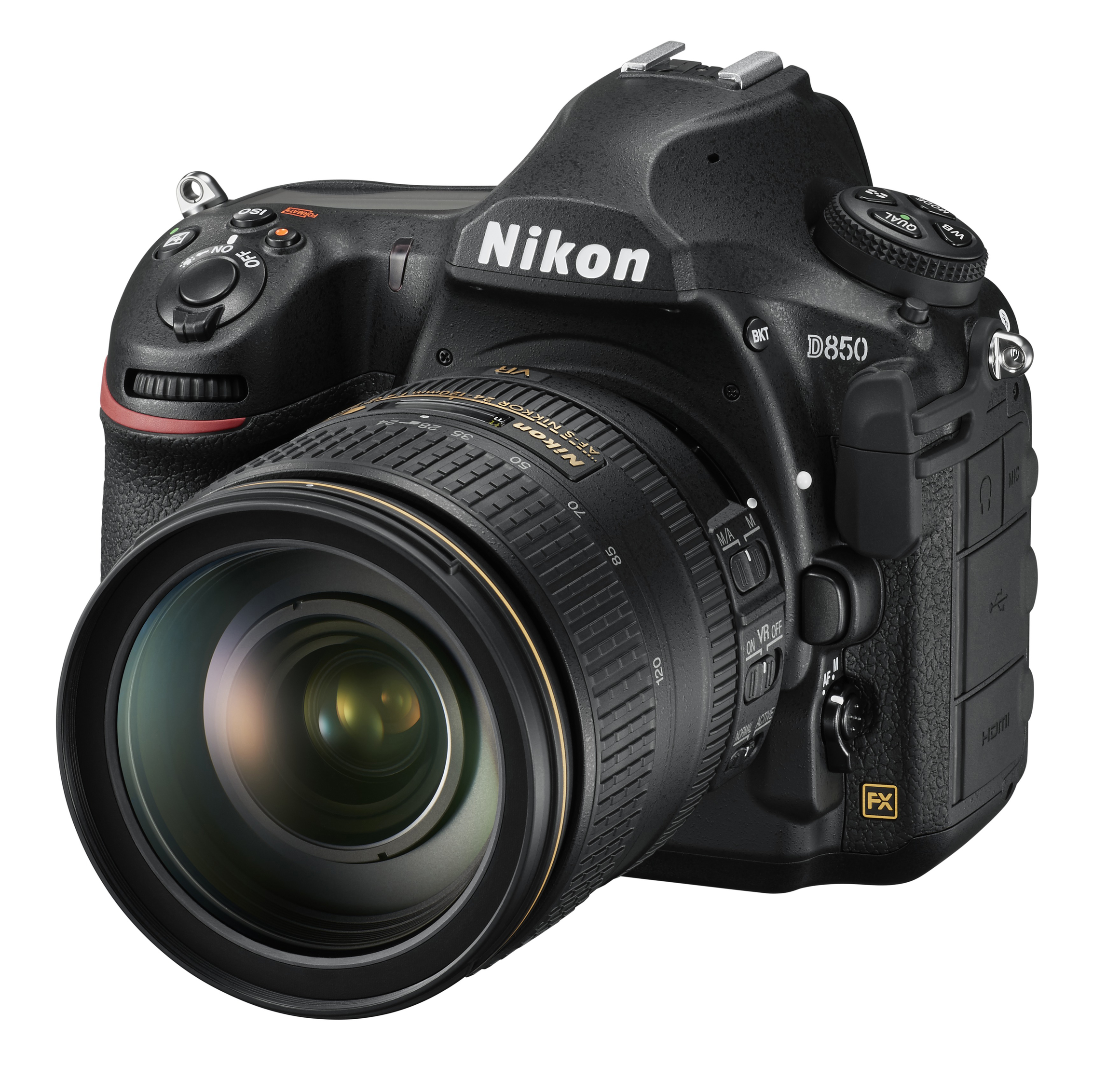 NIKON D850 Kit Spiegelreflexkamera, 45,7 Megapixel, 24-120 mm Objektiv (AF-S, ED, VC), Touchscreen Display, WLAN, Schwarz für 3649€ in Media Markt